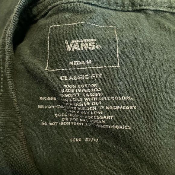 Vans Off The Wall Green T-Shirt Classic Logo In White Skater Men’s Size Medium - Picture 8 of 8